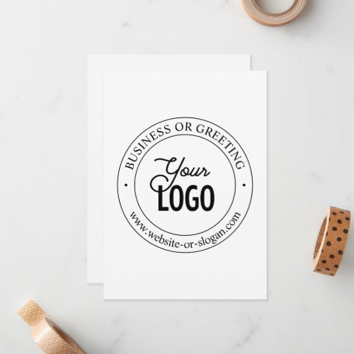 Easy Logo Replacement  Customizable Text  White Note Card