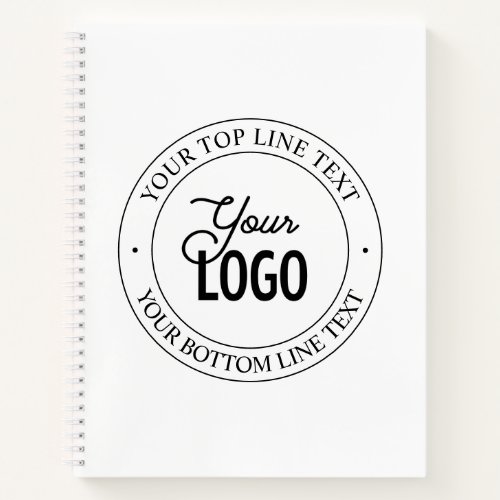Easy Logo Replacement  Customizable Text  White Notebook