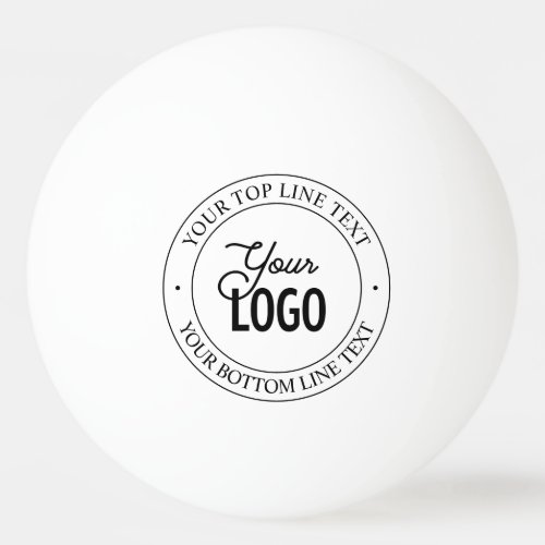 Easy Logo Replacement  Customizable Text  White Ping Pong Ball