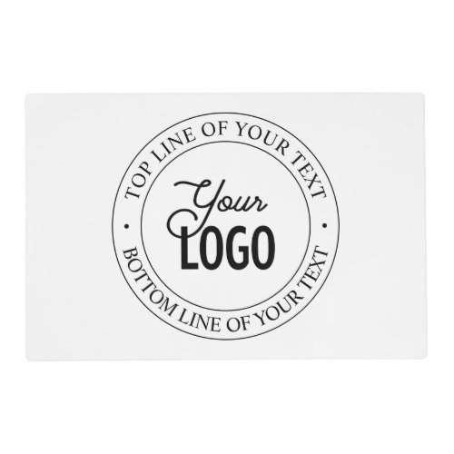 Easy Logo Replacement  Customizable Text  White Placemat