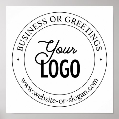 Easy Logo Replacement  Customizable Text  White Poster