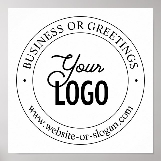 Easy Logo Replacement & Customizable Text | White Poster (Front)