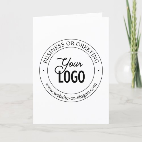 Easy Logo Replacement  Customizable Text  White Thank You Card