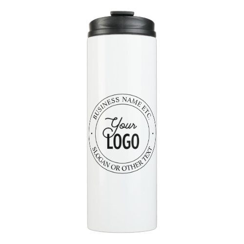 Easy Logo Replacement  Customizable Text  White Thermal Tumbler
