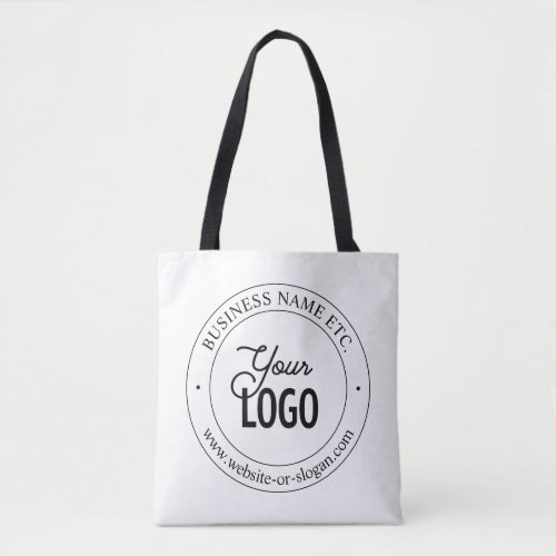 Easy Logo Replacement  Customizable Text  White Tote Bag