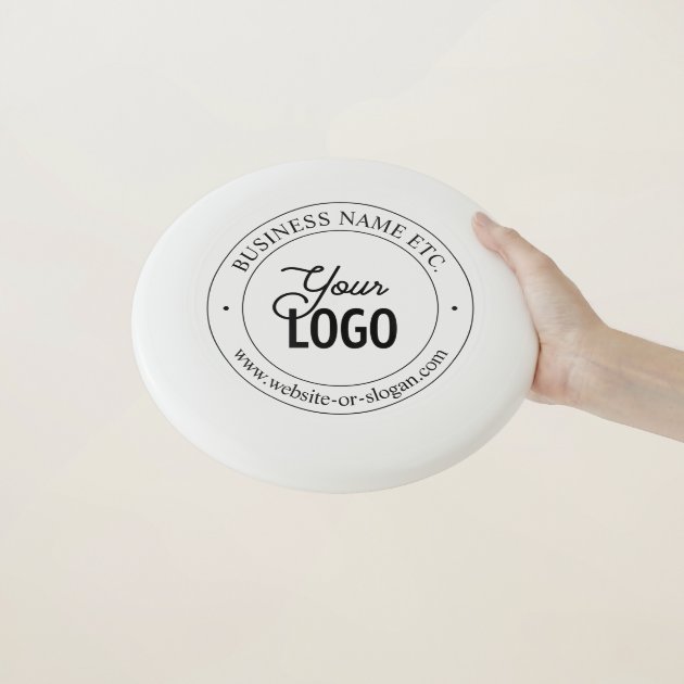 Easy Logo Replacement & Customizable Text | White Wham-O Frisbee | Zazzle