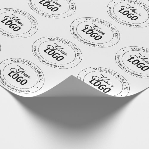 Easy Logo Replacement  Customizable Text  White Wrapping Paper