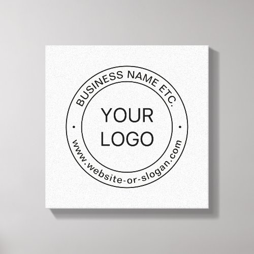 Easy Logo Replacement  Editable Text  Off White Canvas Print