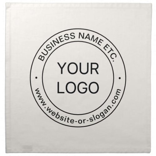 Easy Logo Replacement  Editable Text  Off White Cloth Napkin