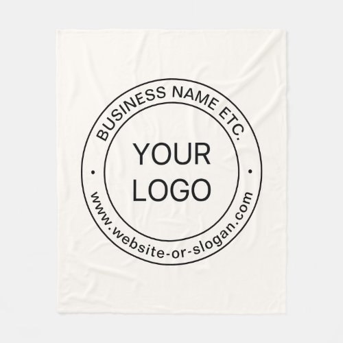 Easy Logo Replacement  Editable Text  Off White Fleece Blanket