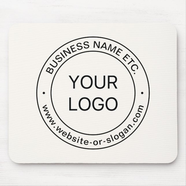 Easy Logo Replacement & Editable Text | Off White Mouse Pad (Front)