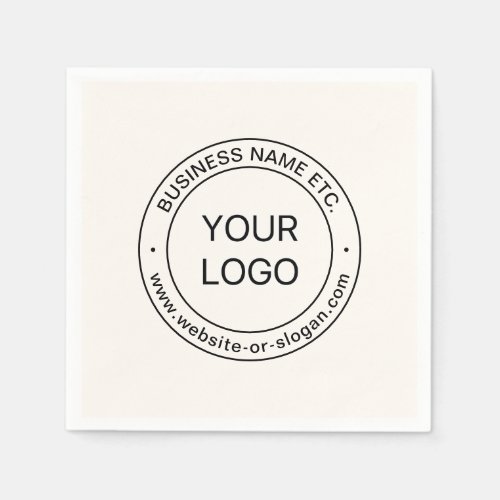 Easy Logo Replacement  Editable Text  Off White Napkins