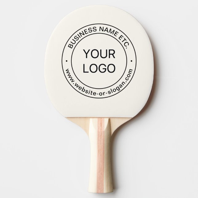 Easy Logo Replacement & Editable Text | Off White Ping Pong Paddle (Front)