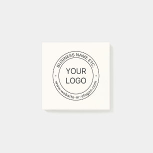 Easy Logo Replacement & Editable Text Off White Post-it Notes