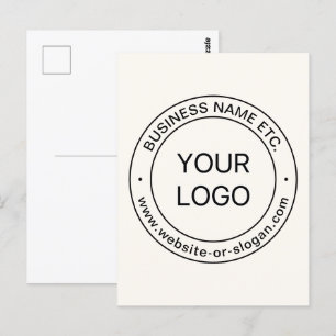 Easy Logo Replacement & Editable Text Off White Postcard