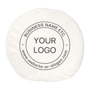 Easy Logo Replacement & Editable Text Off White Pouf