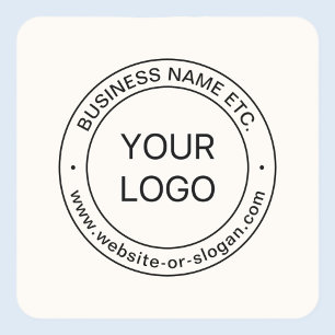 Easy Logo Replacement & Editable Text Off White Square Sticker