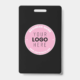 Easy Logo Replacement & Editable Text   Pink/DIY Badge