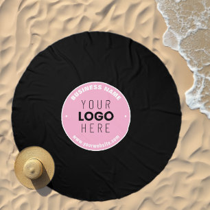 Easy Logo Replacement & Editable Text Pink/DIY Beach Towel