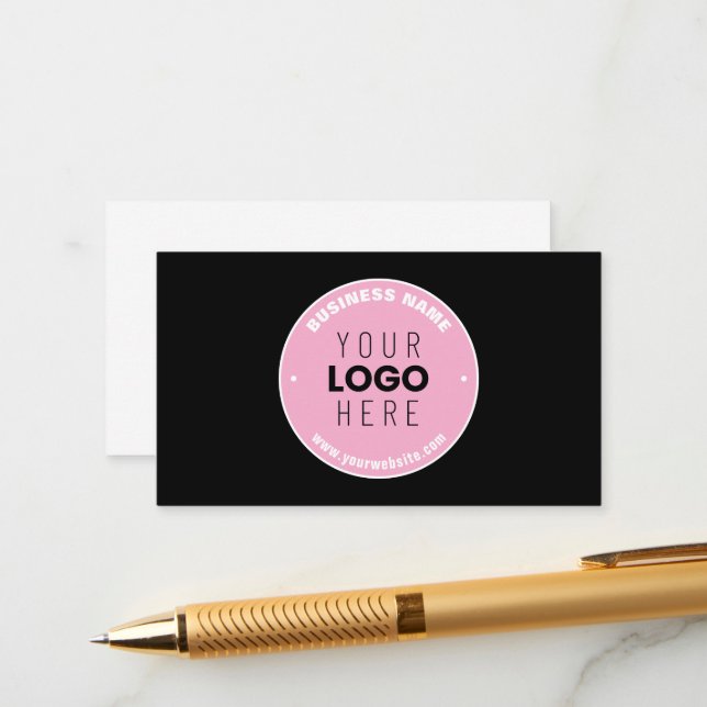 Easy Logo Replacement & Editable Text | Pink/DIY Enclosure Card (Front/Back In Situ)