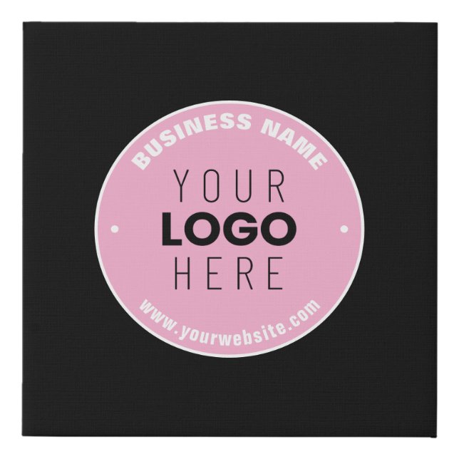 Easy Logo Replacement & Editable Text | Pink/DIY Faux Canvas Print (Front)