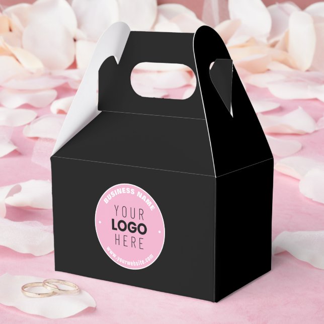 Easy Logo Replacement & Editable Text | Pink/DIY Favor Boxes (Wedding)