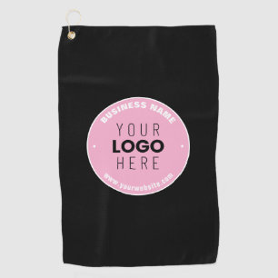 Easy Logo Replacement & Editable Text Pink/DIY Golf Towel