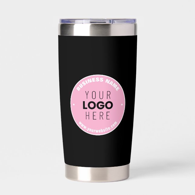 Easy Logo Replacement & Editable Text | Pink/DIY Insulated Tumbler (Front)