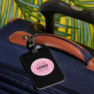 Easy Logo Replacement & Editable Text Pink/DIY Luggage Tag