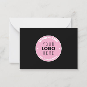 Easy Logo Replacement & Editable Text Pink/DIY Note Card