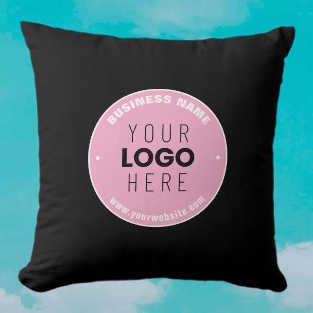 Easy Logo Replacement & Editable Text | Pink/DIY Throw Pillow (Creator Uploaded)