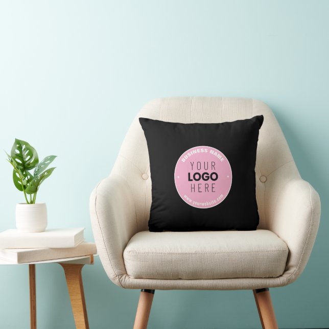 Easy Logo Replacement & Editable Text | Pink/DIY Throw Pillow (Chair)