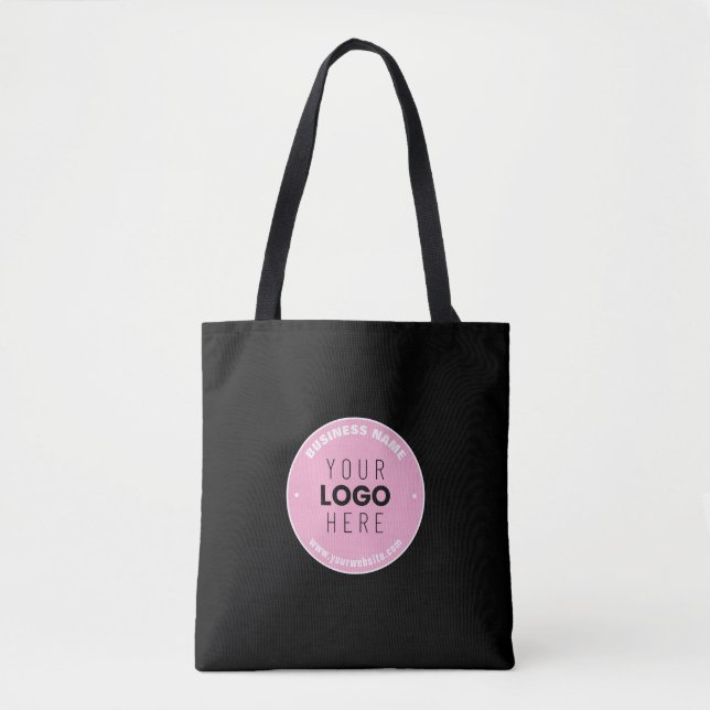 Easy Logo Replacement & Editable Text | Pink/DIY Tote Bag (Front)