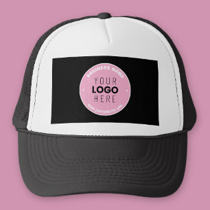 Easy Logo Replacement & Editable Text Pink/DIY Trucker Hat