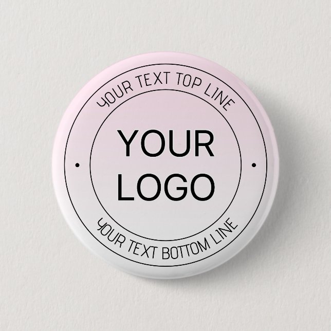Easy Logo Replacement & Editable Text Pink Ombre Button (Front)