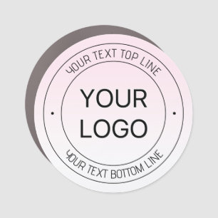 Easy Logo Replacement & Editable Text Pink Ombre Car Magnet