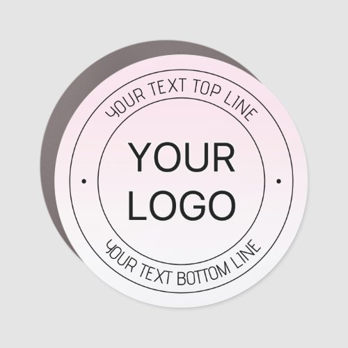 Easy Logo Replacement  Editable Text Pink Ombre Car Magnet