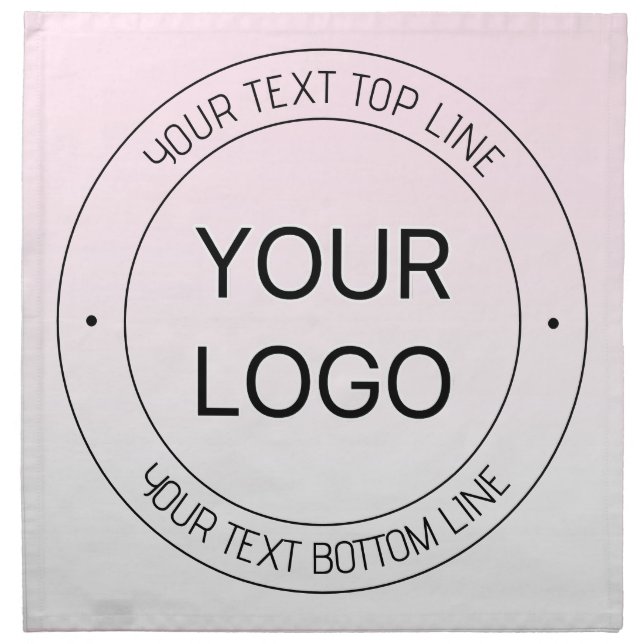 Easy Logo Replacement & Editable Text Pink Ombre Cloth Napkin (Front)
