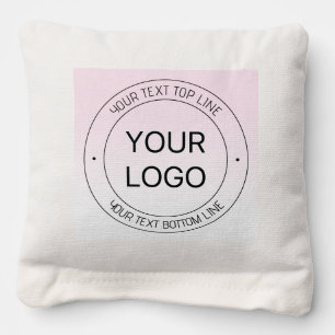 Easy Logo Replacement & Editable Text Pink Ombre Cornhole Bags