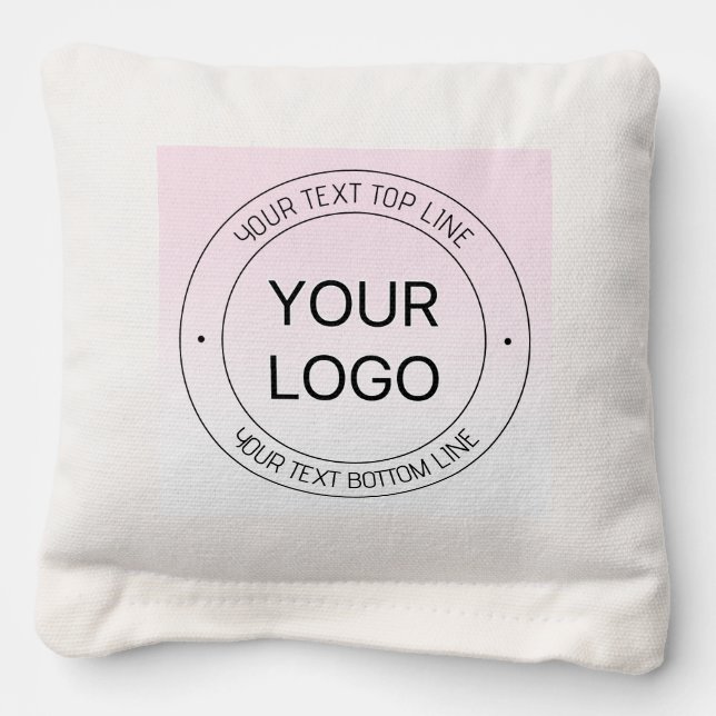 Easy Logo Replacement & Editable Text Pink Ombre Cornhole Bags (Front)