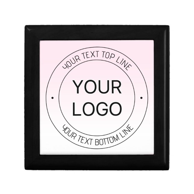 Easy Logo Replacement & Editable Text Pink Ombre Gift Box (Front)
