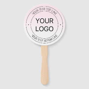 Easy Logo Replacement & Editable Text Pink Ombre Hand Fan