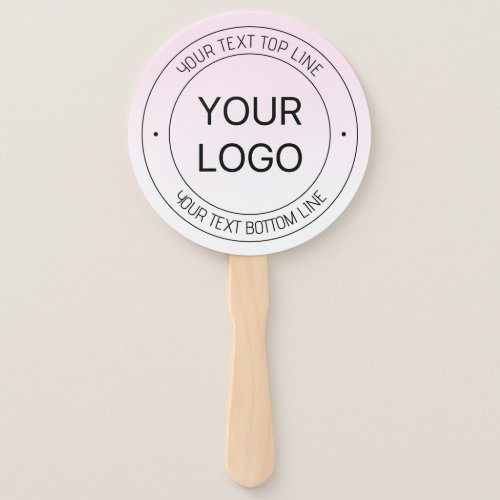 Easy Logo Replacement  Editable Text Pink Ombre Hand Fan