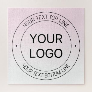 Easy Logo Replacement & Editable Text Pink Ombre Jigsaw Puzzle