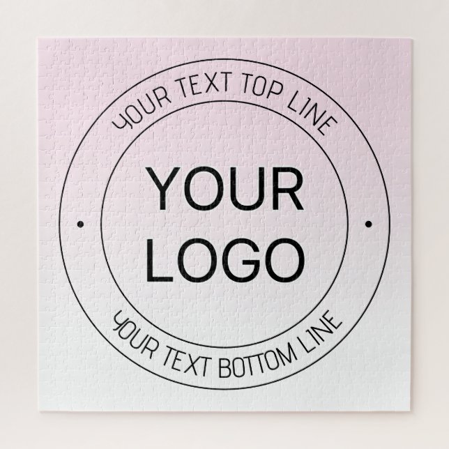 Easy Logo Replacement & Editable Text Pink Ombre Jigsaw Puzzle (Vertical)
