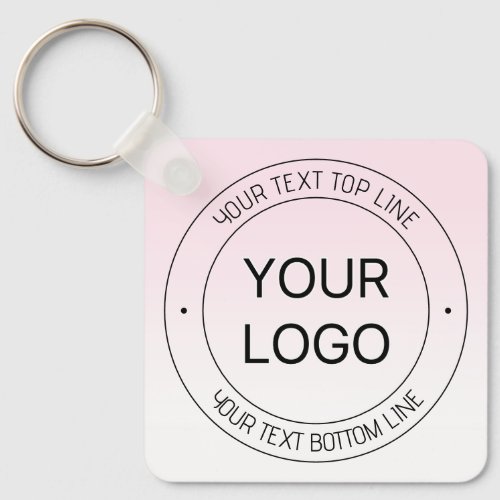 Easy Logo Replacement  Editable Text Pink Ombre Keychain