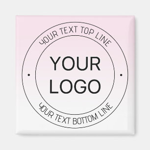 Easy Logo Replacement & Editable Text Pink Ombre Magnet