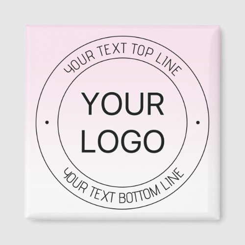 Easy Logo Replacement  Editable Text Pink Ombre Magnet