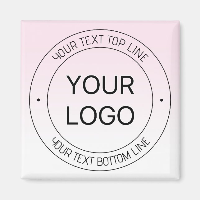 Easy Logo Replacement & Editable Text Pink Ombre Magnet (Front)