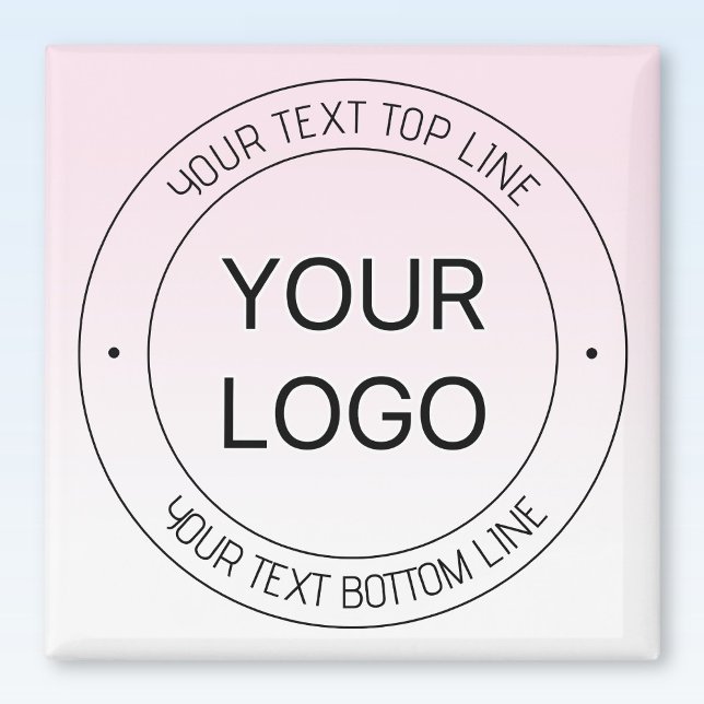 Easy Logo Replacement & Editable Text Pink Ombre Magnet (Creator Uploaded)